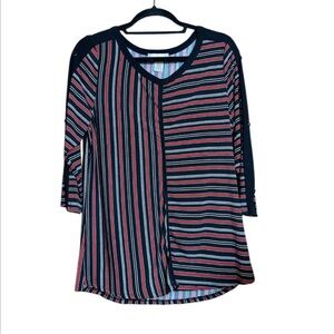 Diana Belle size large  Striped V-Neck Women's Top